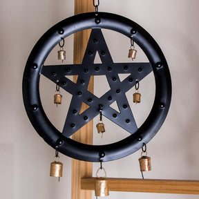 Black Pentagram Wind Chime-TB-Tragic Beautiful