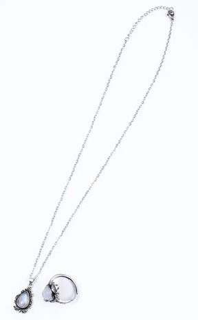 Blue Moonstone Stainless Steel Ring-Crystals-Tragic Beautiful