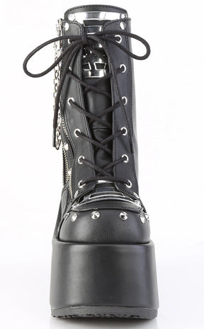 CAMEL-208 Black Vegan Lace-Up Ankle Boots-Demonia-Tragic Beautiful