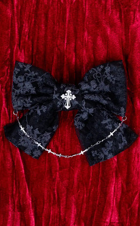 Chained to Lace Bow Hair Clip