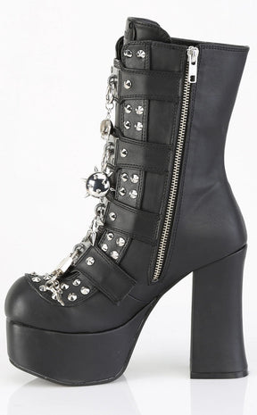 CHARADE-118 Black Vegan Leather Boots-Demonia-Tragic Beautiful