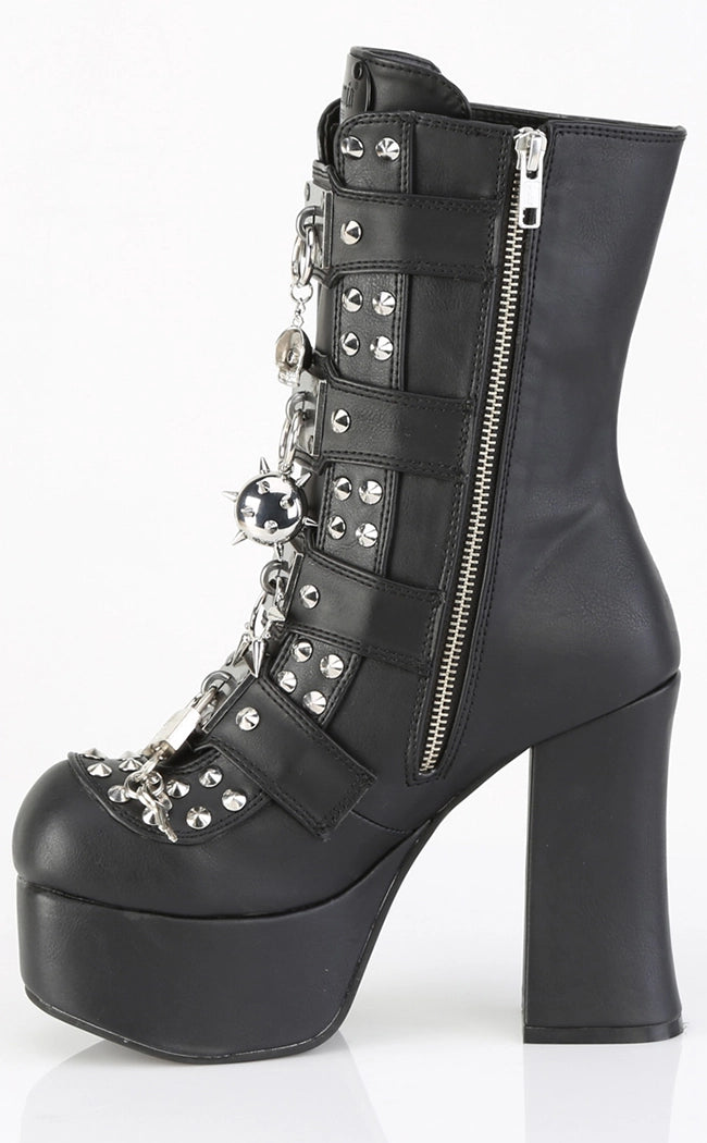 CHARADE-118 Black Vegan Leather Boots-Demonia-Tragic Beautiful