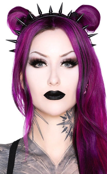 Killstar Black Spiked Headband with Silver Chains Devil main image 4