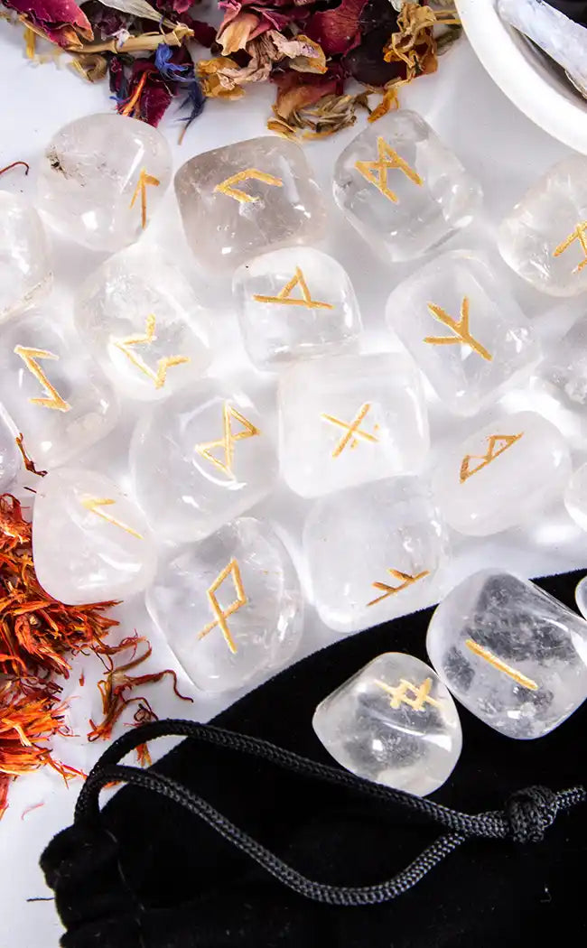 Witchcraft Supplies Australia |Clear Quartz Elder Futhark Viking Rune ...