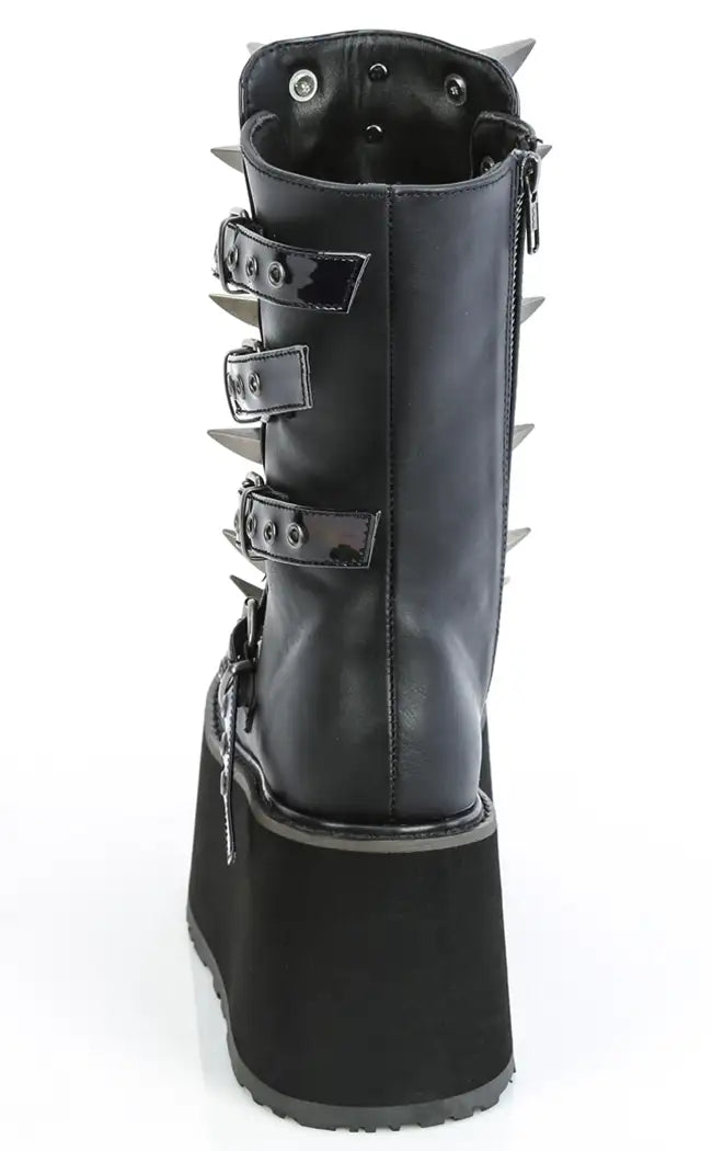 DAMNED-156 Strappy Black Platform Boots