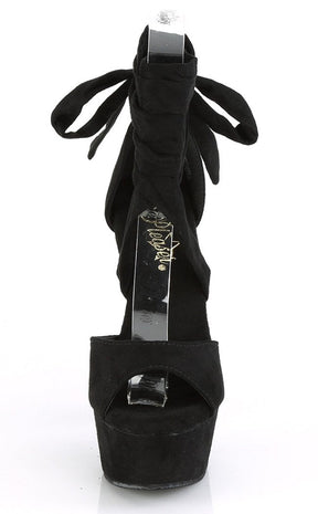 DELIGHT-679 Black Faux Suede Heels-Pleaser-Tragic Beautiful