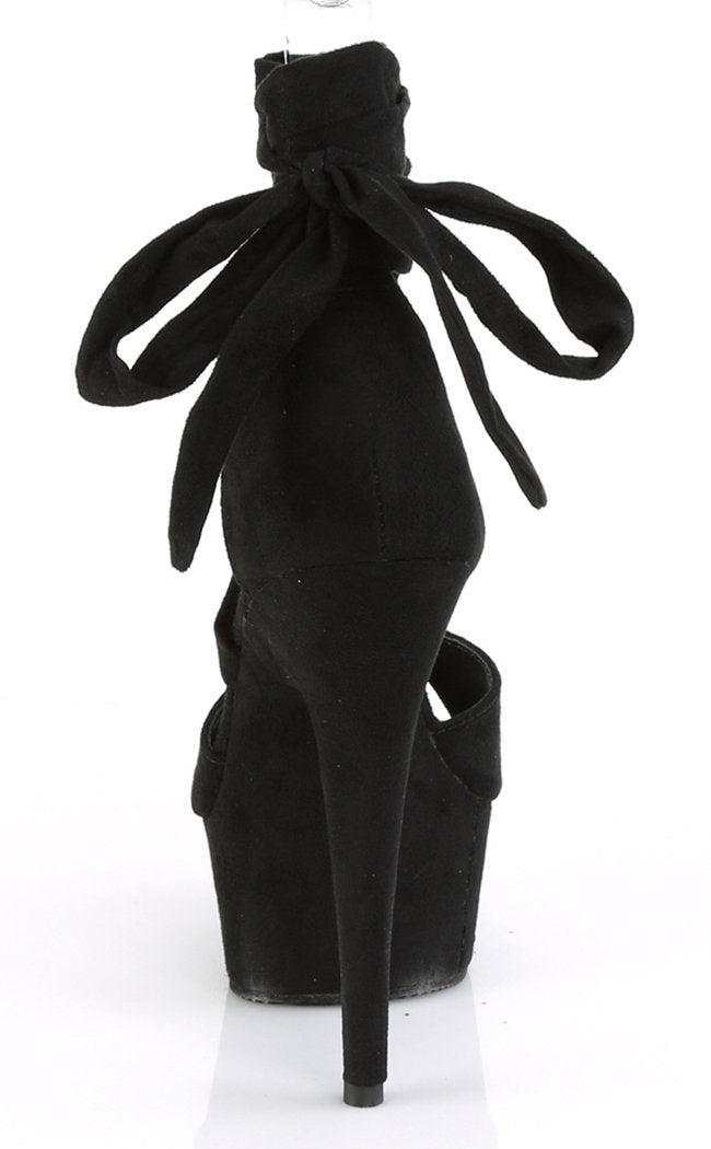 DELIGHT-679 Black Faux Suede Heels-Pleaser-Tragic Beautiful