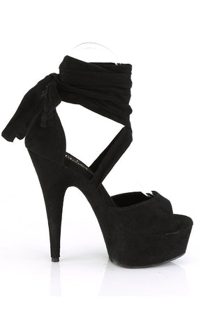 DELIGHT-679 Black Faux Suede Heels-Pleaser-Tragic Beautiful