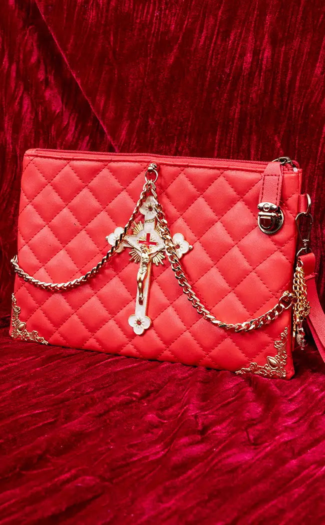 Elaborate Lies Red Clutch Bag