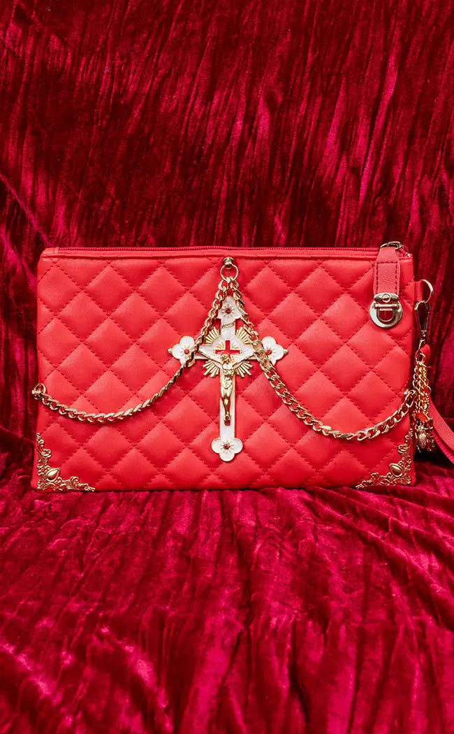 Elaborate Lies Red Clutch Bag