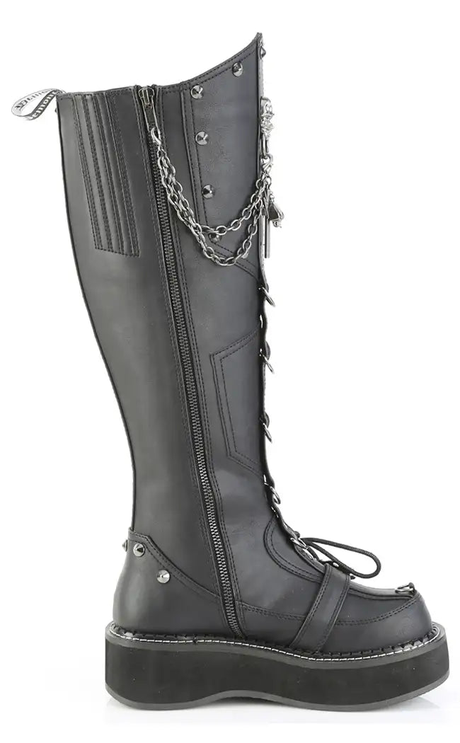 Emily EMILY-221 Chained Knee High Platform Boots