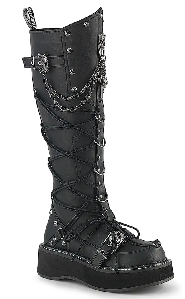 EMILY-221 Chained Knee High Platform Boots
