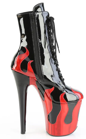 FLAMINGO-1020FLM On Fire 8" Platform High Heel Boots