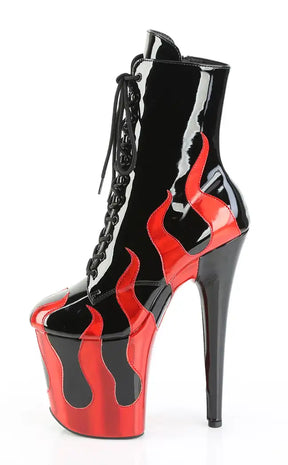 FLAMINGO-1020FLM On Fire 8" Platform High Heel Boots