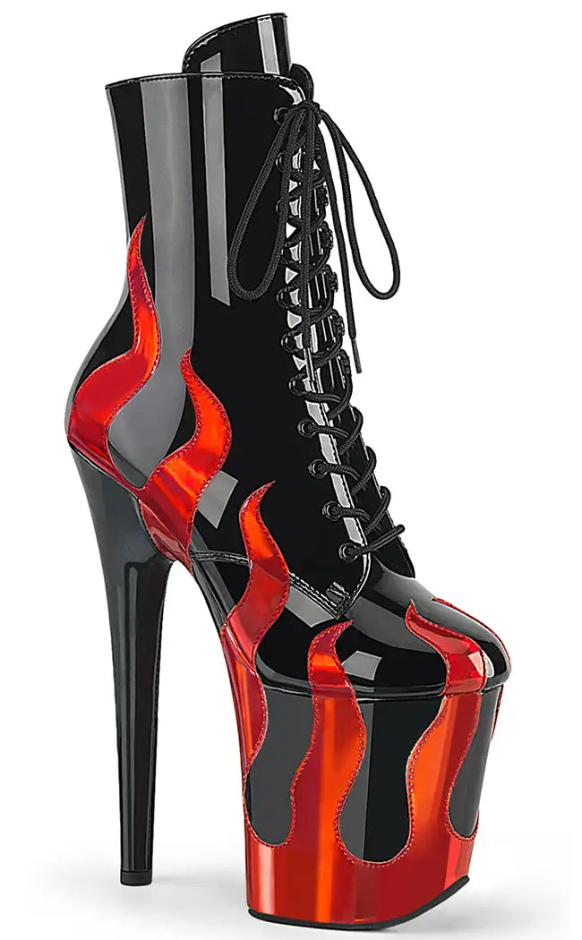 FLAMINGO-1020FLM On Fire 8" Platform High Heel Boots