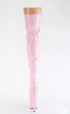 FLAMINGO-3000 Baby Pink Patent Thigh High Boots