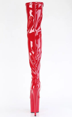 FLAMINGO-3000 Red Patent Thigh High Boots