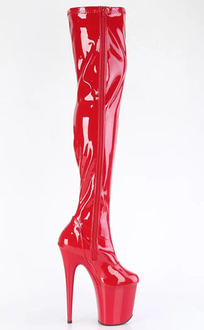 FLAMINGO-3000 Red Patent Thigh High Boots