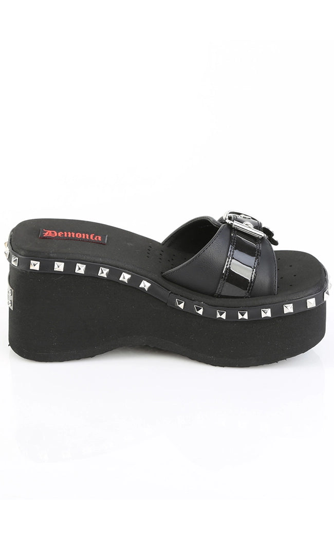 FUNN-28 Black Platform Slide Sandals (AU Stock)