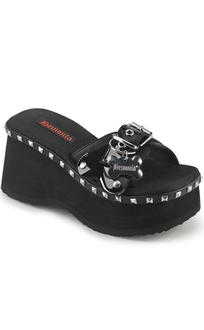 FUNN-28 Black Platform Slide Sandals (AU Stock)