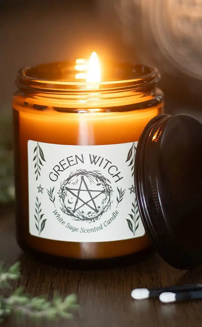 Green Witch White Sage Candle