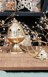 Hanging Brass Resin Incense Burner