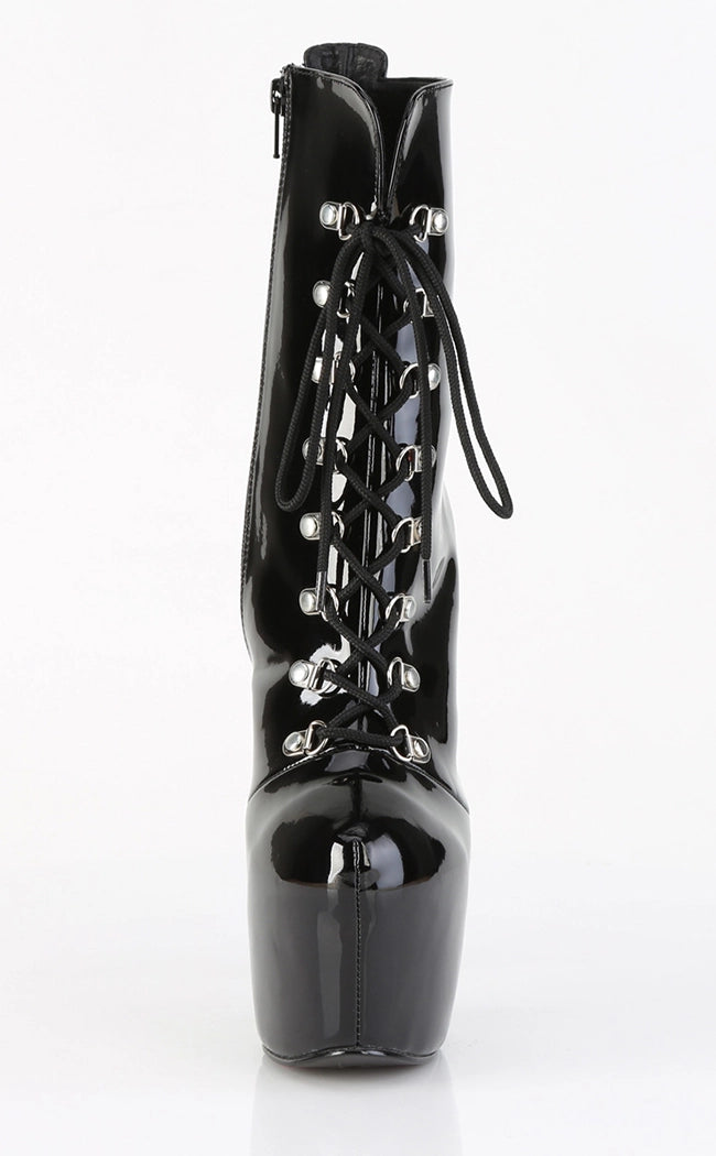 JUBILANT-1014 Black Patent Mid Calf Boots (AU Stock)