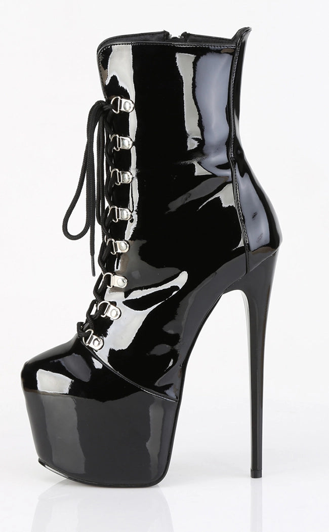 JUBILANT-1014 Black Patent Mid Calf Boots (AU Stock)