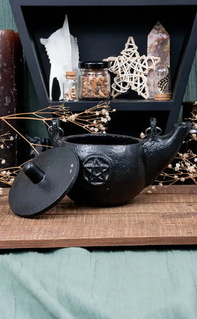 Kitchen Witch Cast Iron Kettle Cauldron