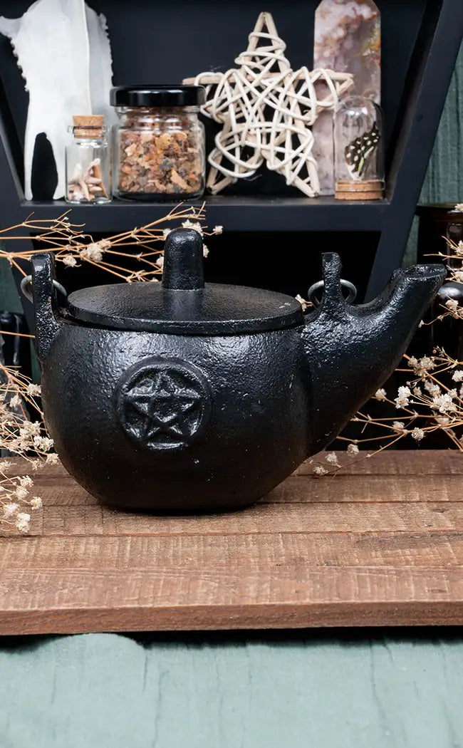 Kitchen Witch Cast Iron Kettle Cauldron