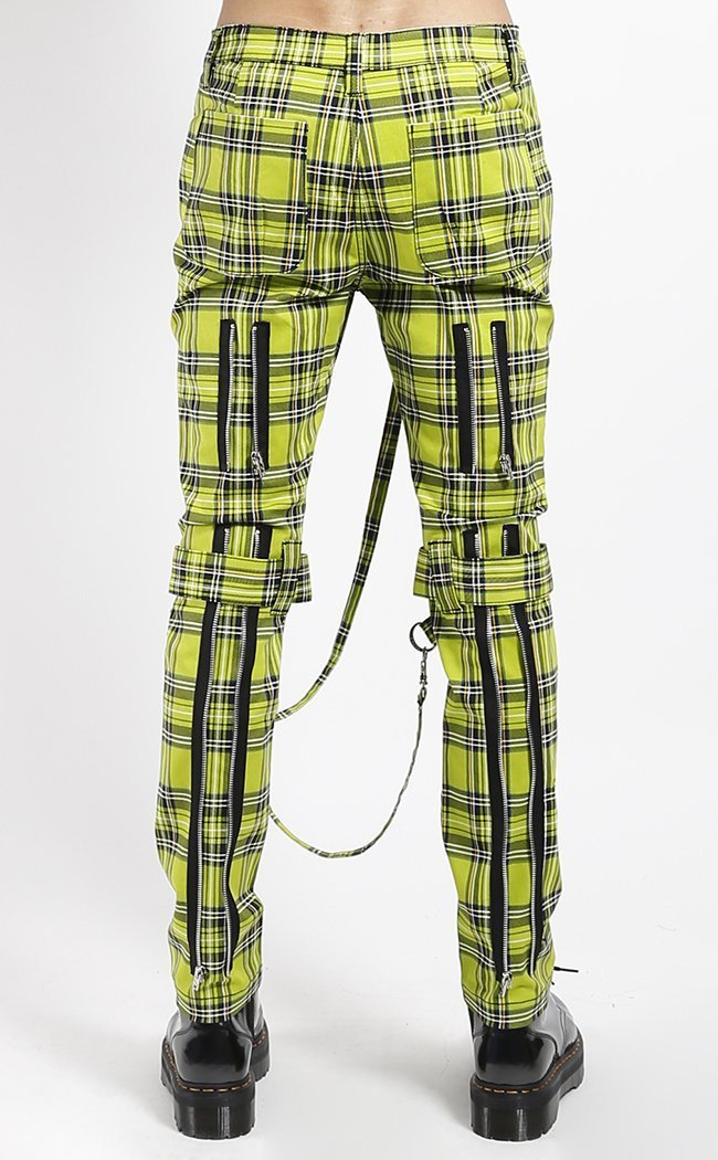 Tripp NYC Australia Lime Tartan Bondage Punk Pants Gothic Clothing