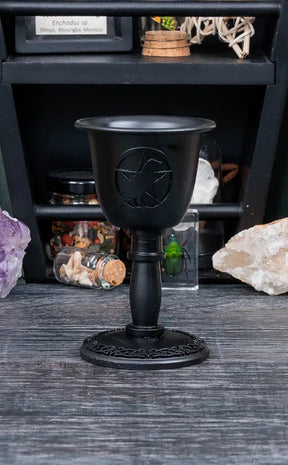 Metal Raven Chime Candle Holder