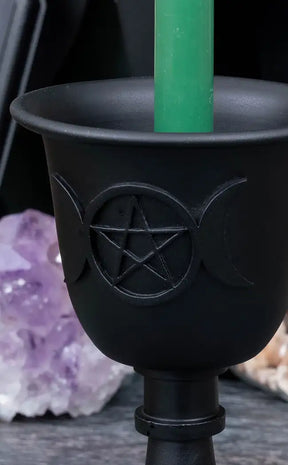 Metal Triple Moon Chime Candle Holder