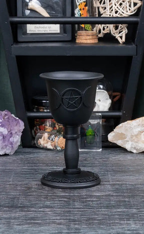 Metal Triple Moon Chime Candle Holder