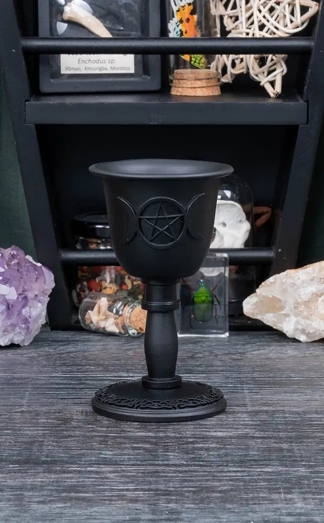 Metal Triple Moon Chime Candle Holder