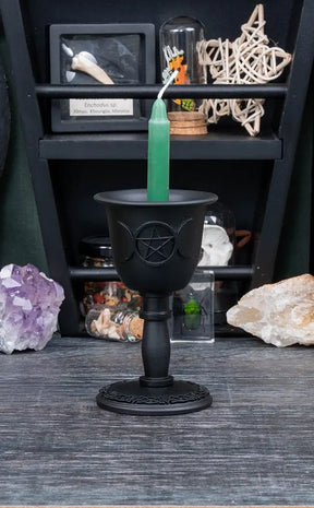 Metal Triple Moon Chime Candle Holder
