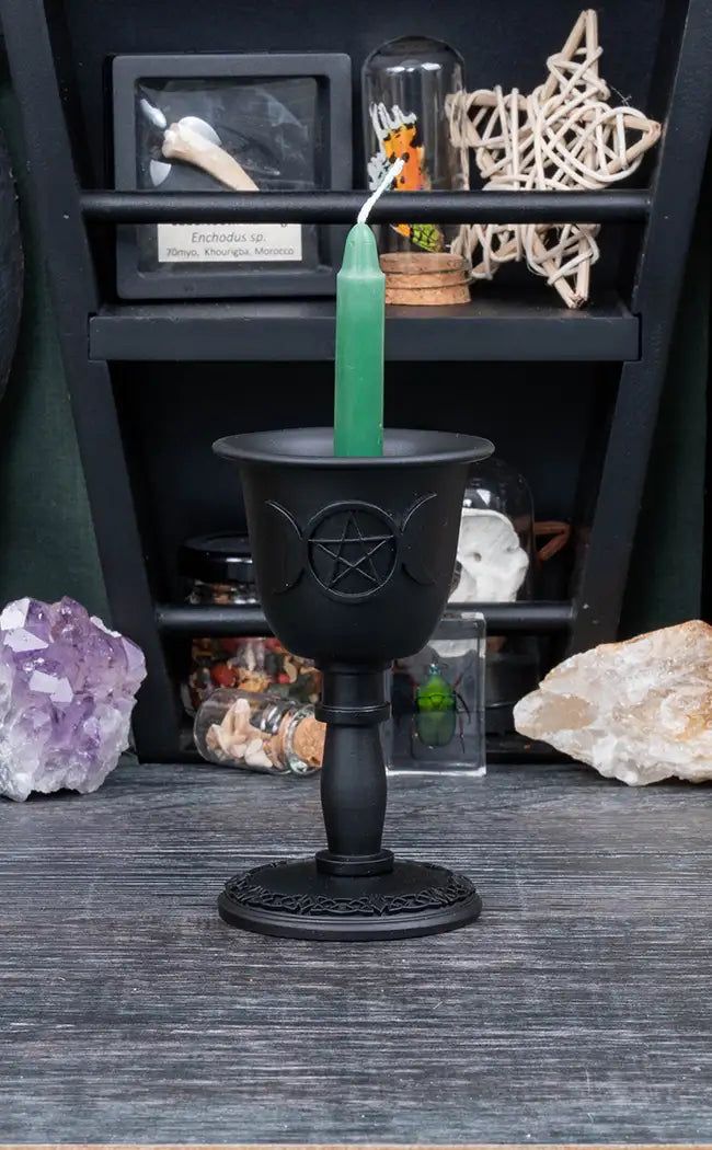 Metal Triple Moon Chime Candle Holder
