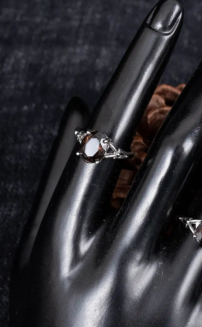 Morpheus Faceted Cut Smoky Quartz Ring