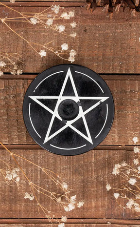 Pentacle Soapstone Spell Candle Holder