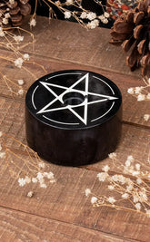 Pentacle Soapstone Spell Candle Holder