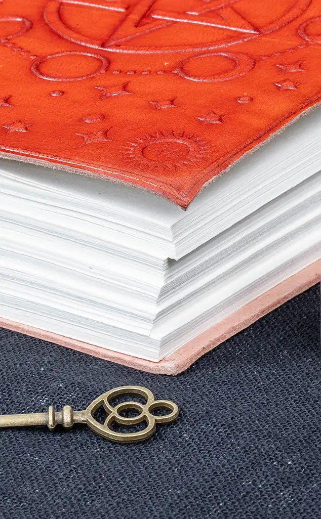 Pentagram Moon Phase Handmade Leather Journal