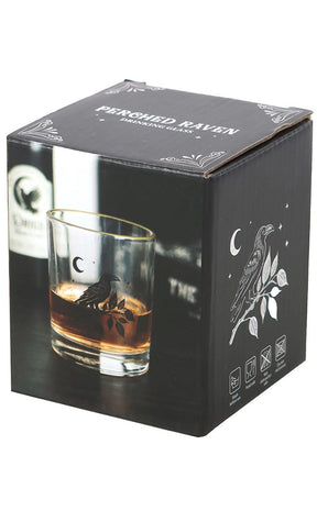 Perched Raven Drinking Glass