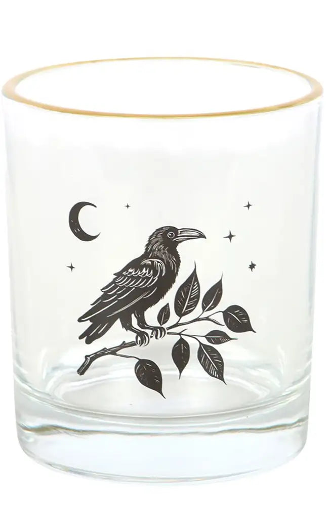 Perched Raven Drinking Glass