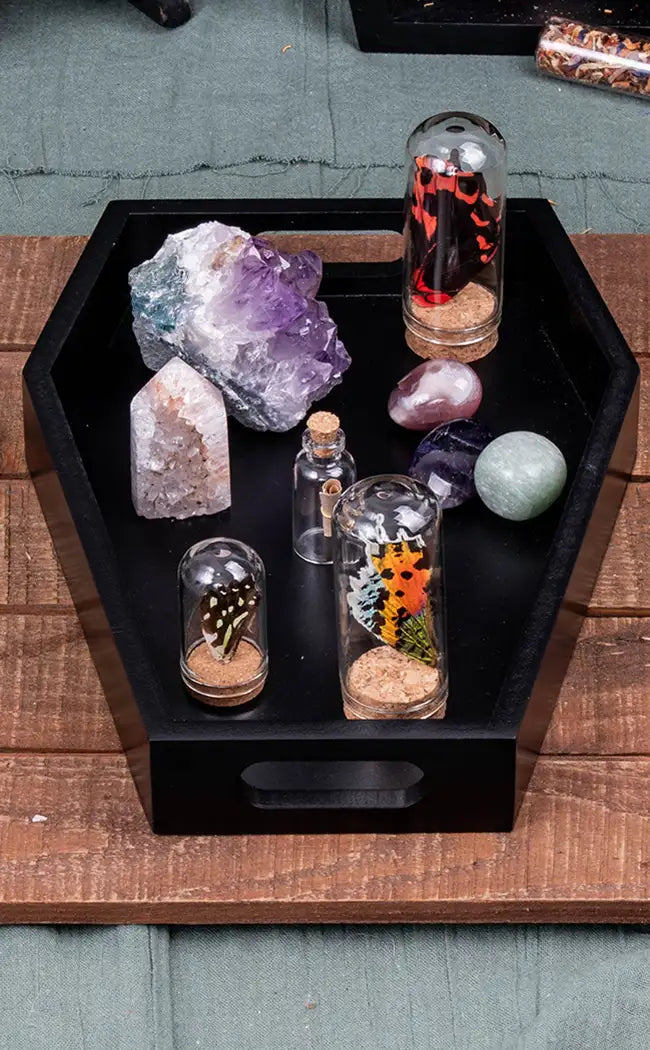 Plain Black Coffin Trinket Tray