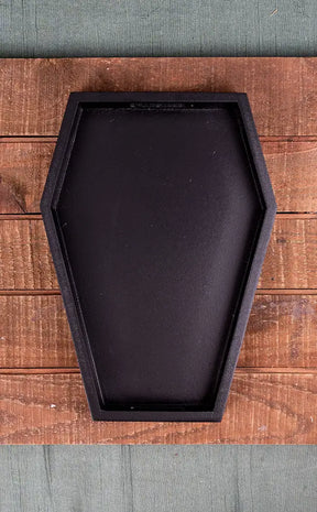 Plain Black Coffin Trinket Tray
