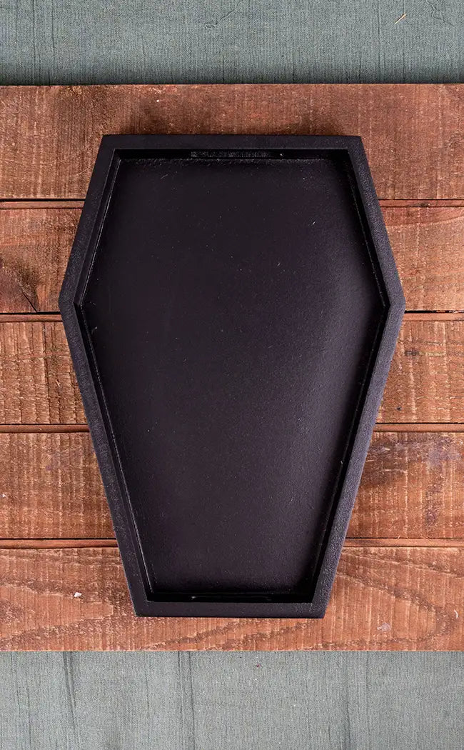 Plain Black Coffin Trinket Tray