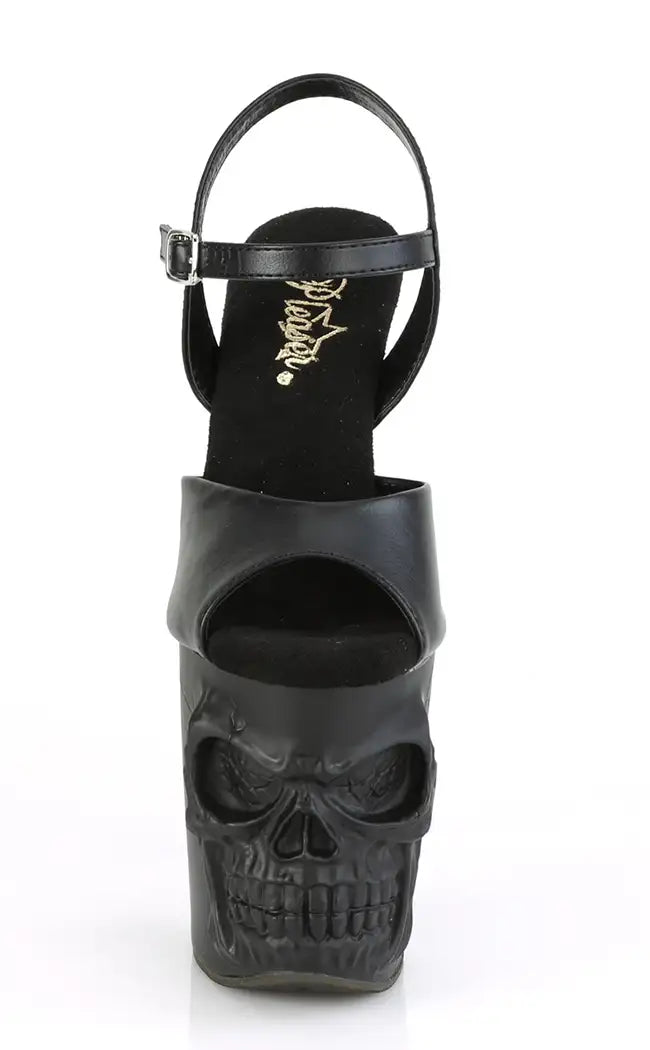 RAPTURE-809 Black Matte 8" Skull Platform Heels