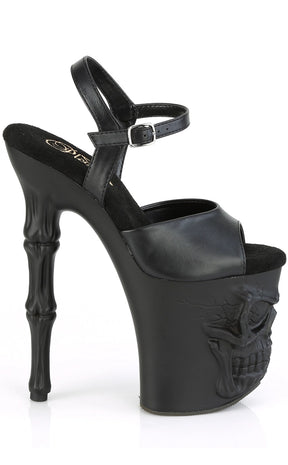 RAPTURE-809 Black Matte 8" Skull Platform Heels