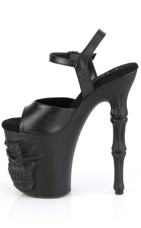 RAPTURE-809 Black Matte 8" Skull Platform Heels