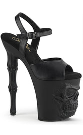RAPTURE-809 Black Matte 8" Skull Platform Heels